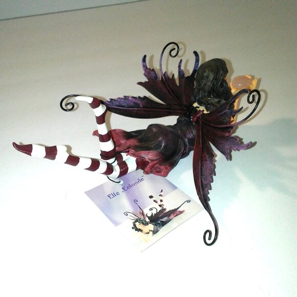 Dream Fairy Eolande w Metal Wings holding Rose Quartz Heart Germany READ - Picture 3 of 13